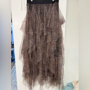 Leopard Print Layered Women's Skirt